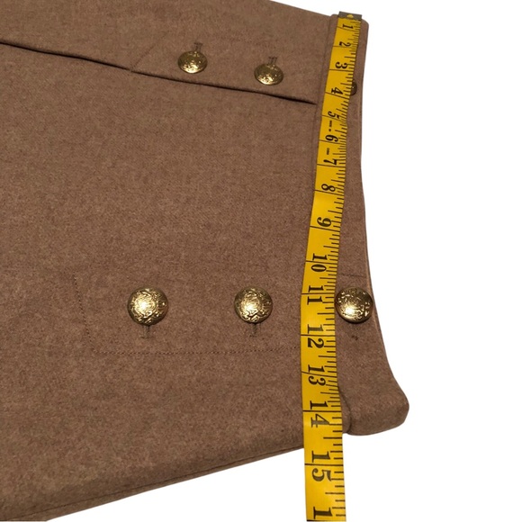 J CREW The Pencil Skirt Women’s Tan Wool Blend Pleated Sailor Style Skirt Size 4 - Picture 6 of 9